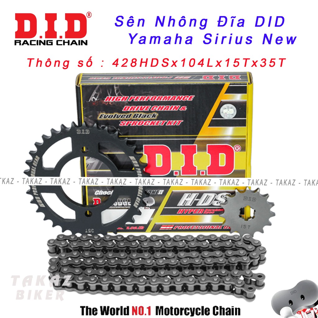 Sên nhông đĩa DID HDS Yamaha Sirius new / Jupiter V - HDS 10 ly Thái Lan B1 mã sp