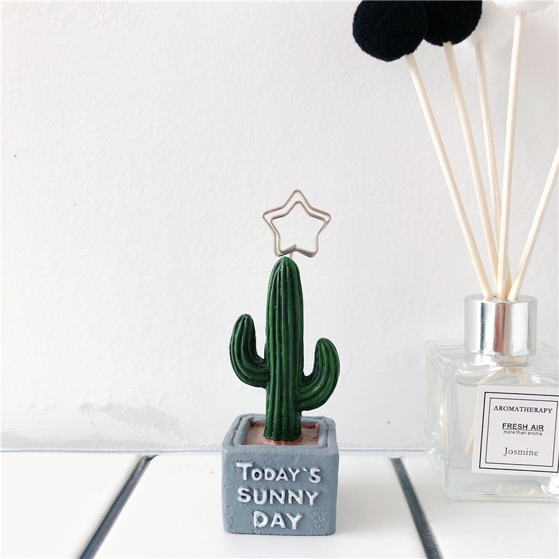 <24h Lô hàng> W&G Home decoration creative note holder photo clip northern European cactus green plant message holder clip desktop decoration | BigBuy360 - bigbuy360.vn