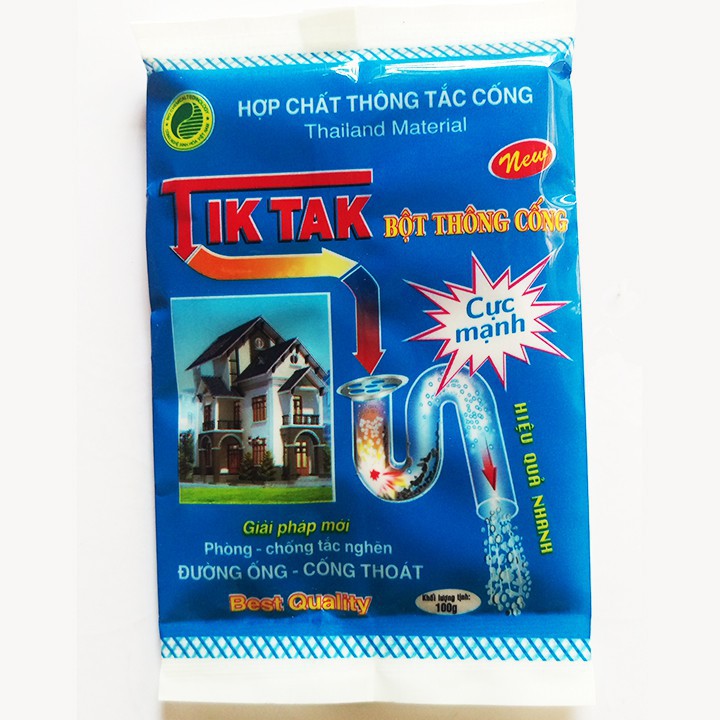 BỘT THÔNG CỐNG TIKTAK GÓI 100G CHUYÊN GIA XỬ LÝ TẮC NGHẼN ĐƯỜNG ỐNG