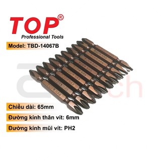 Mũi vít 2 đầu ngắn 65mm xi nâu top - tbd-14067b