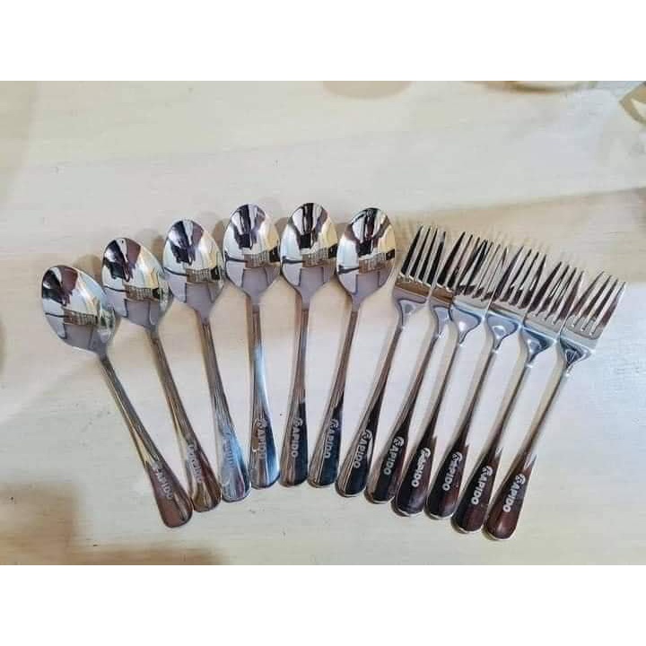 BỘ THÌA DĨA RAPIDO CHẤT LIỆU INOX SÁNG BÓNG SANG CHẢNH - 6 THÌA, 6 DĨA