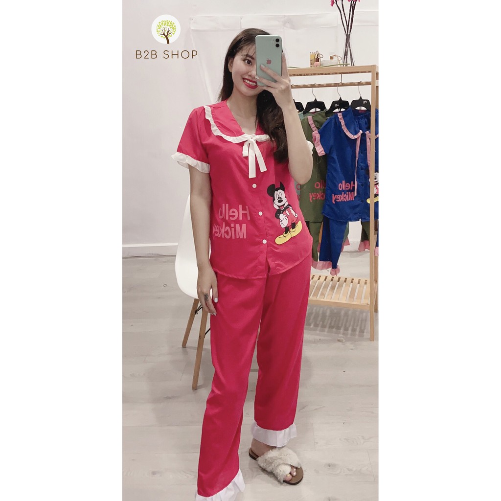 Bộ Quần Áo Ngủ Nữ, Pijama Chất Vải Kate Thái Loại 1 L002