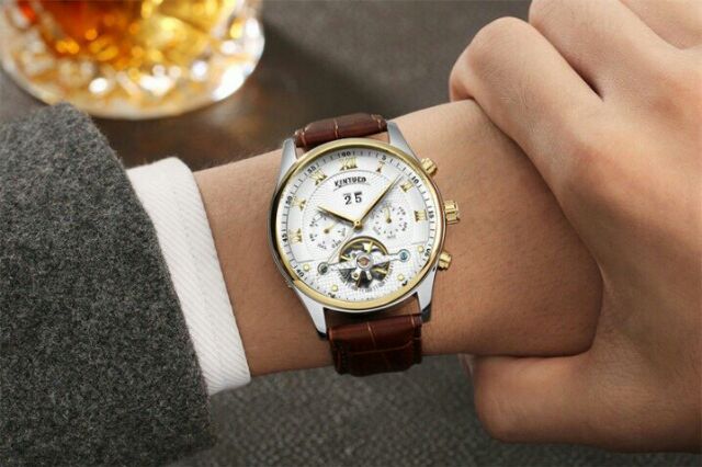 Đồng hồ cơ nam dây da chính hãng Kinyued LS56 | BigBuy360 - bigbuy360.vn