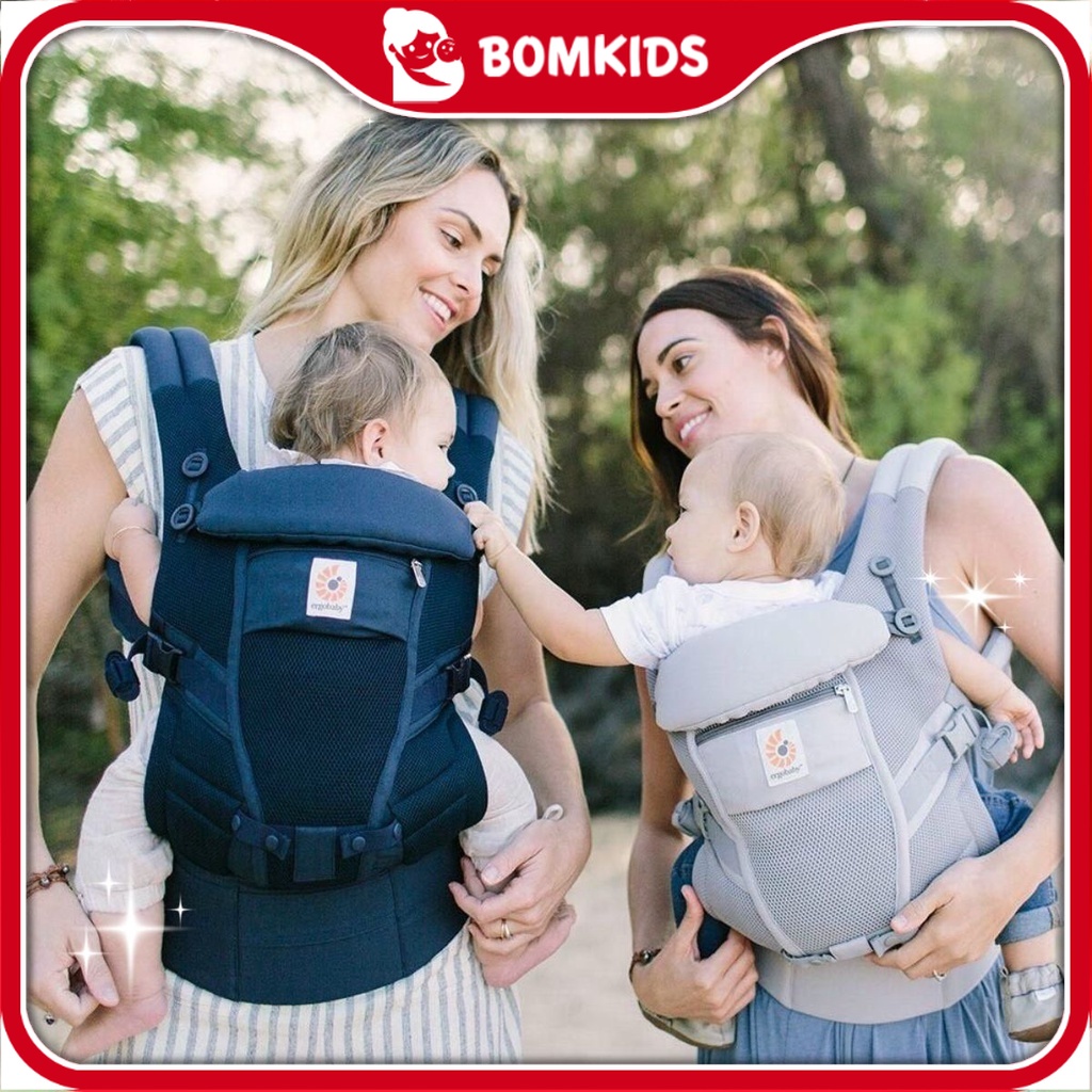 Địu Ngồi Ankids Trợ Lực, Địu Em Bé Thông Hơi 6 Tư Thế Cho Bé Bomkids