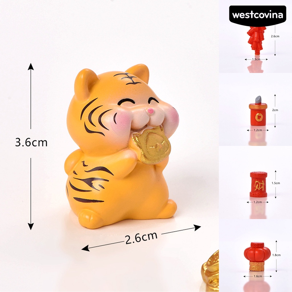 Mô hình hổ mini bằng nhựa resin chống mòn để bàn trang trí nhà cửa