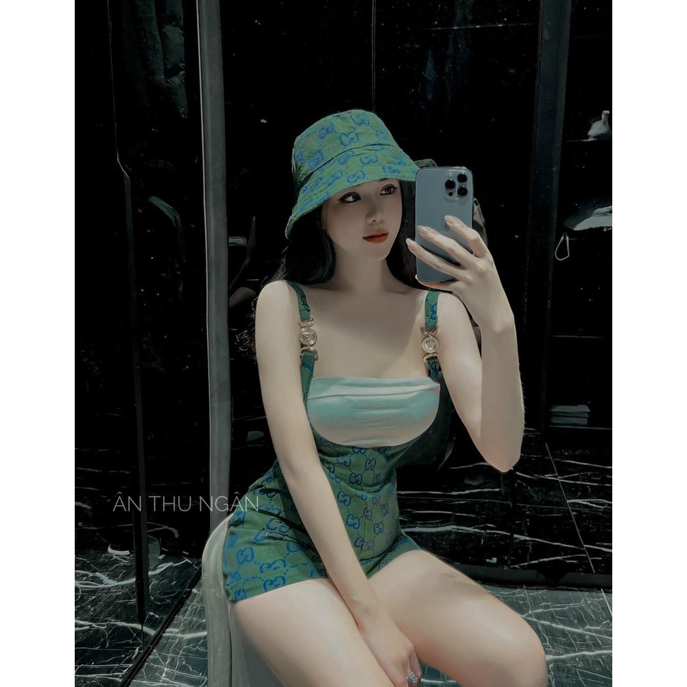Set bộ đồ nữ yếm quần xinh xắn mix áo bra( không kèm nón) cá tính, siêu xinh dành cho các nàng mang đi chơi