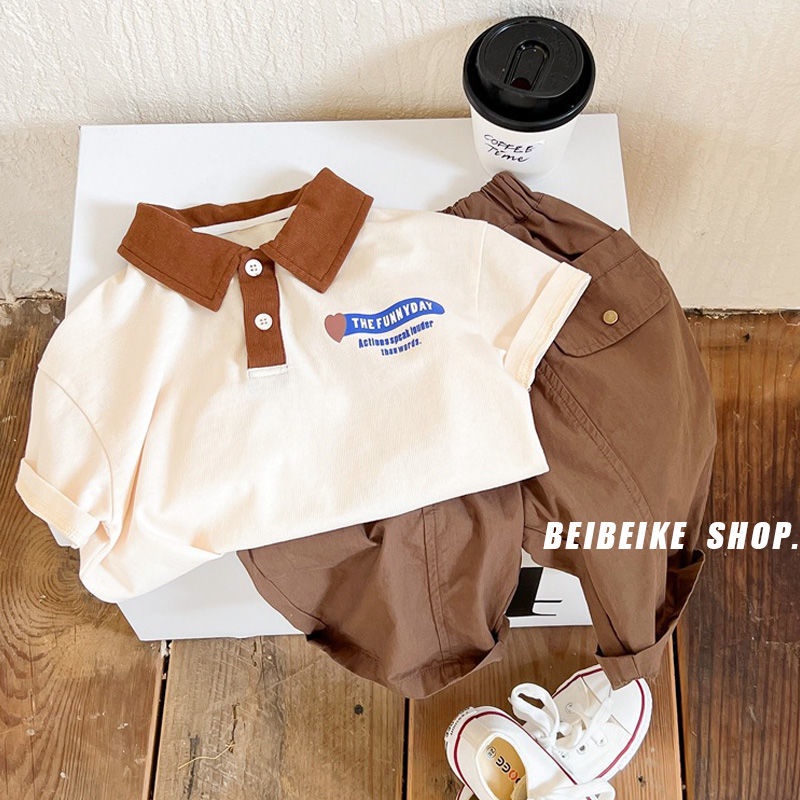 Áo Thun Polo Cotton In Màu Sắc Retro Thời Trang Mùa Hè Hàn Quốc Dành Cho Trẻ Em