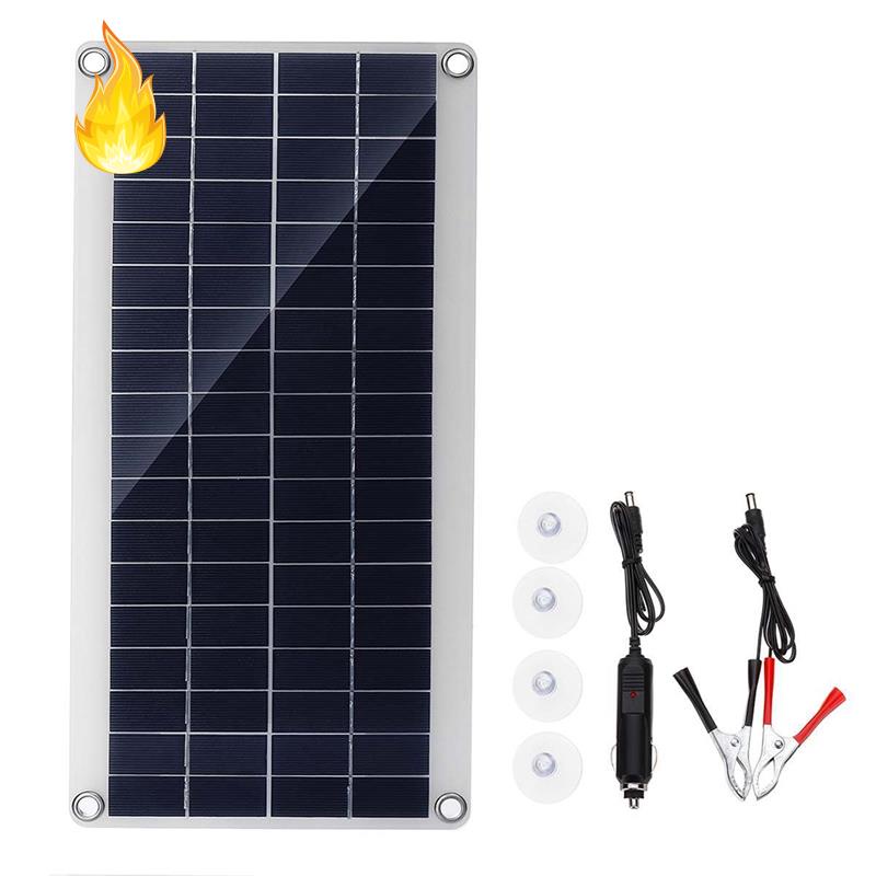 Tấm Sạc Pin Năng Lượng Mặt Trời 300W 12/5V DC Chống Nước Nhanh Chóng Cho Xe Hơi