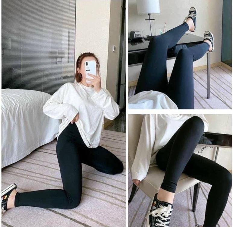 Quần legging nữ dáng dài cạp cao ôm bụng nâng mông co giãn 4 chiều