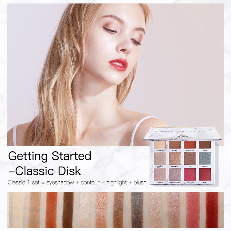 [Hàng mới về] Bảng phấn mắt VENUS MARBLE 12 màu lỳ/ màu nhũ lấp lánh 12g phấn mắt nhũ | BigBuy360 - bigbuy360.vn