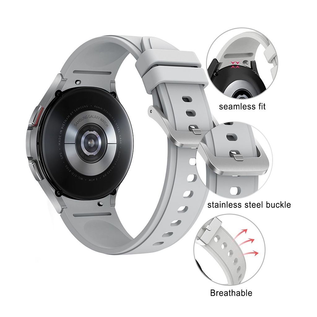 Dây Đeo Thay Thế 20mm Bằng Silicon 46mm 42mm Cho Đồng Hồ Samsung Galaxy Watch 4 40mm 44mm