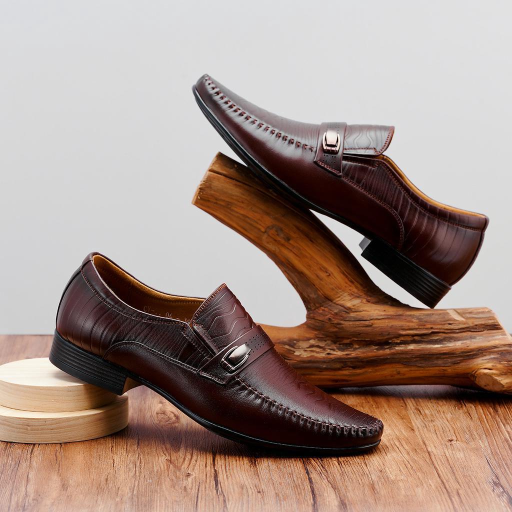 Giày da nam LEXSHOES giày da bò LS04 cao cấp bảo hành 2 năm