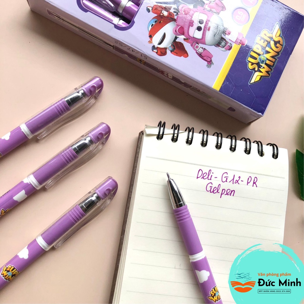 Bút gel nước Deli G12 - chất lượng cao, có đệm tay, viết đều, trơn tru, nhanh khô mực biệt đội siêu đăng -Diệp Lạc