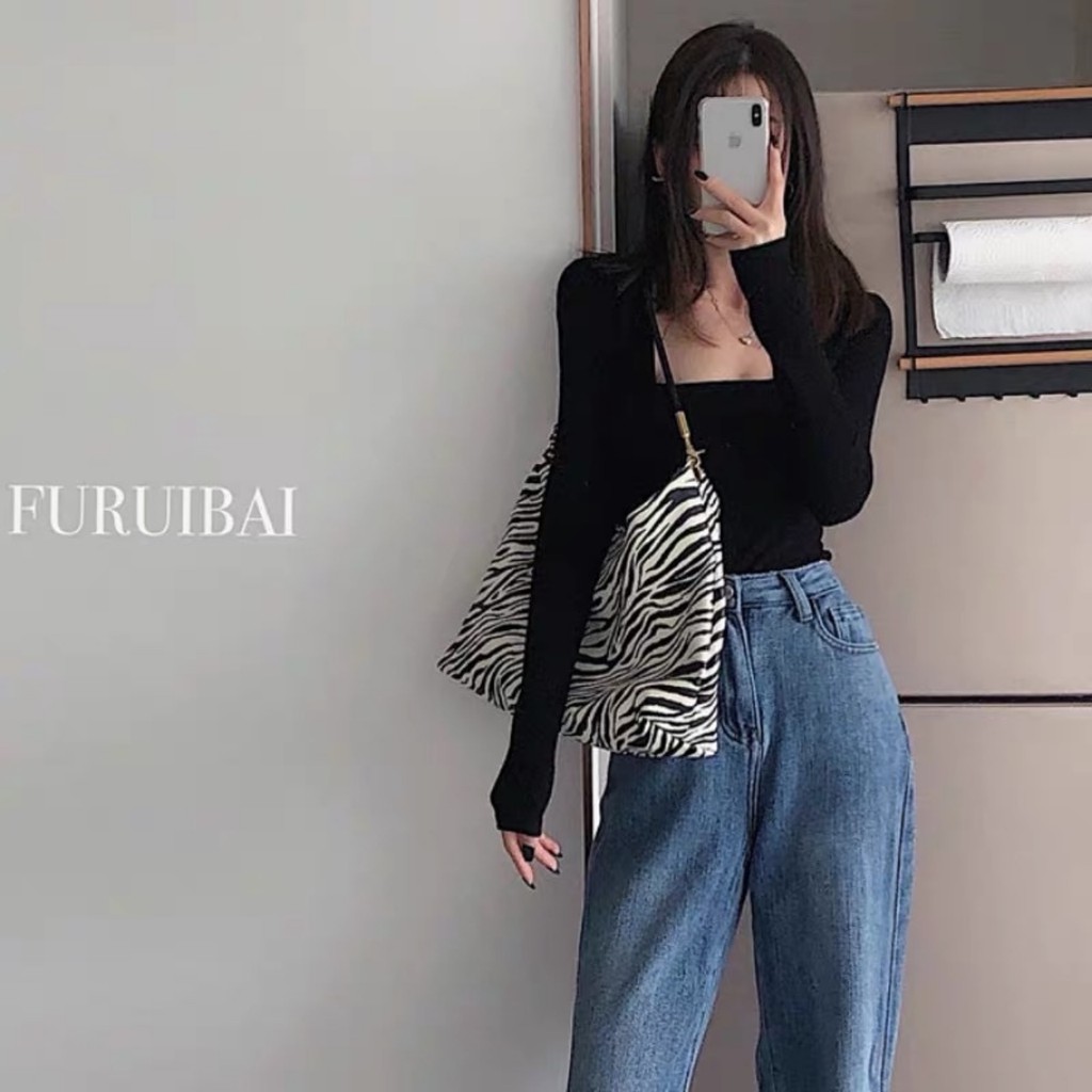 Áo Croptop Body Cổ Chữ U Cực sexy Quyến Rũ