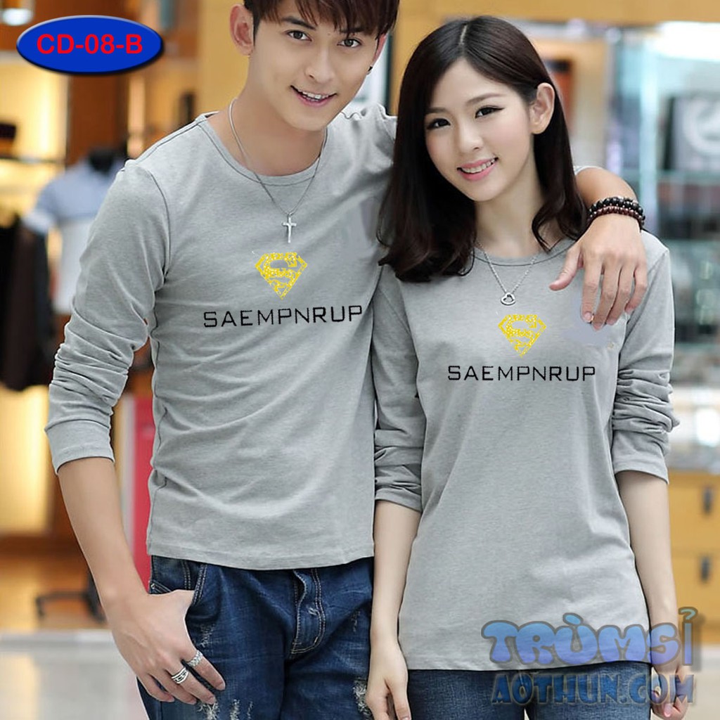 Áo thun cặp đôi dài tay in CD-08