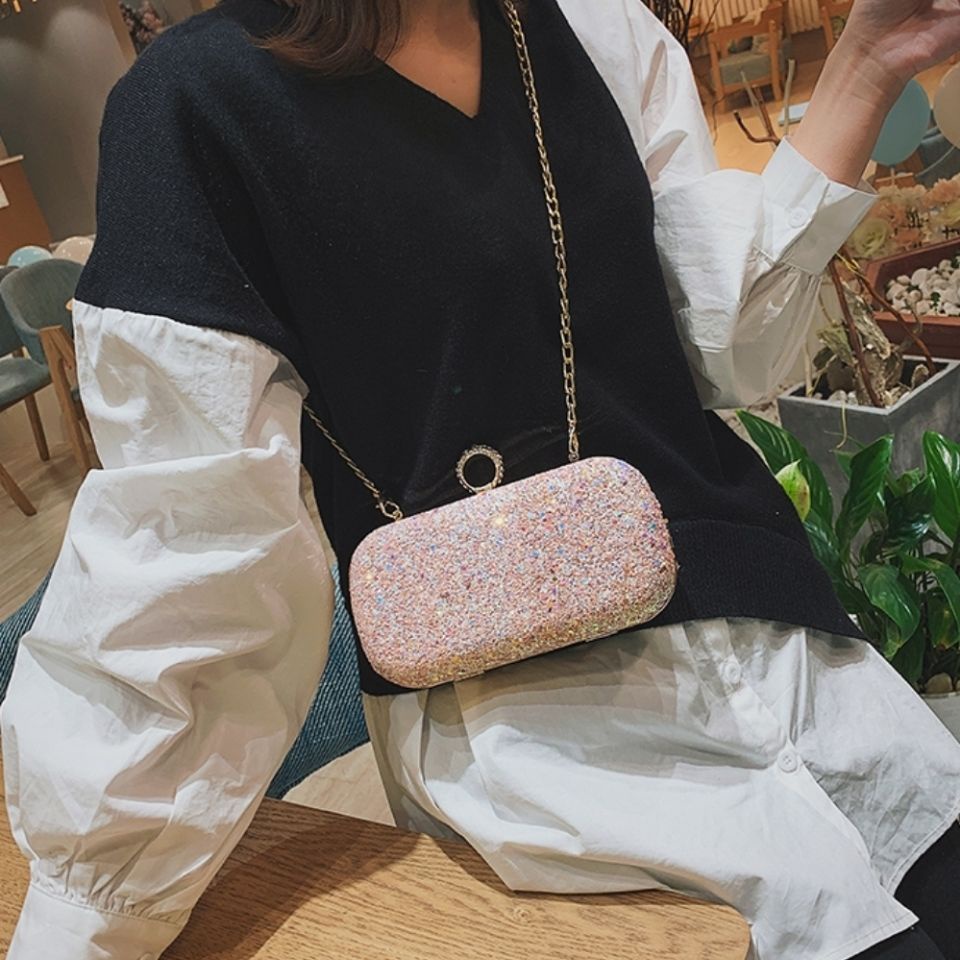 Ví cầm tay đính đá lấp lánh di động sang trọng cho nữ