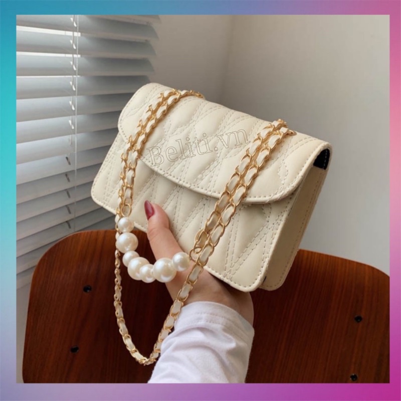 [AFF7SPP Giảm 30K đơn 150K]Túi đeo dây đính hạt trân châu cao cấp sang chảnh cho nữ [Bel56]