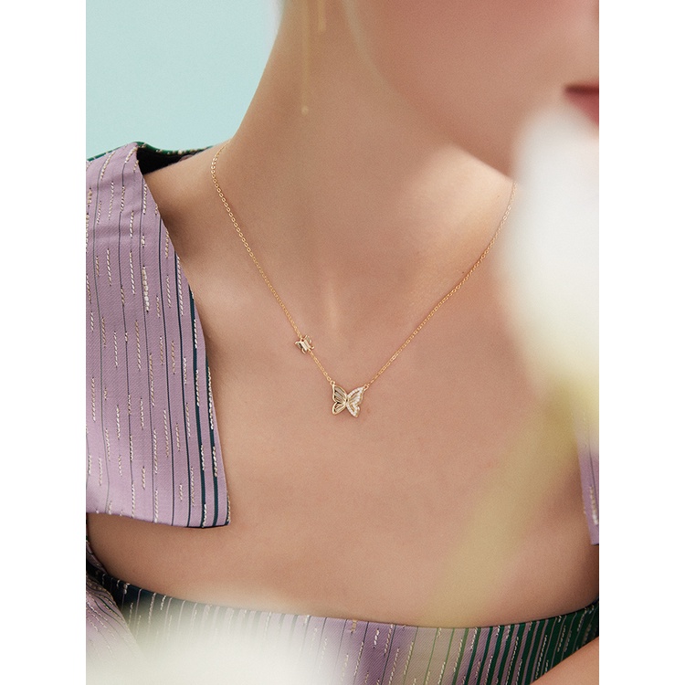 Vòng cổ BAMOER bạc 925 hình bướm thời trang xinh xắn cho nữ