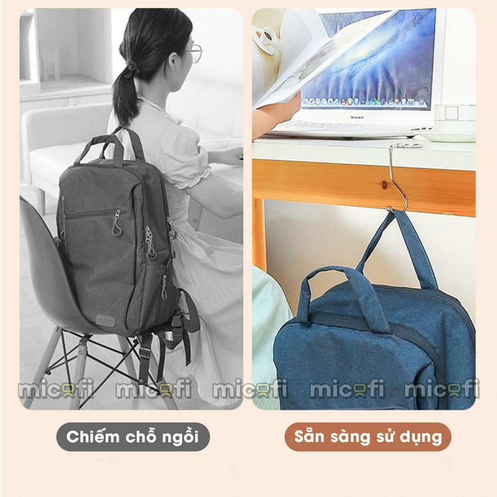 Móc Treo Micofi Treo Túi Xách Balo Kim Loại Để Bàn, Gắn Cạnh Bàn Không Cần Dán Nhỏ Gọn Chịu Lực 15 KG Đa Năng