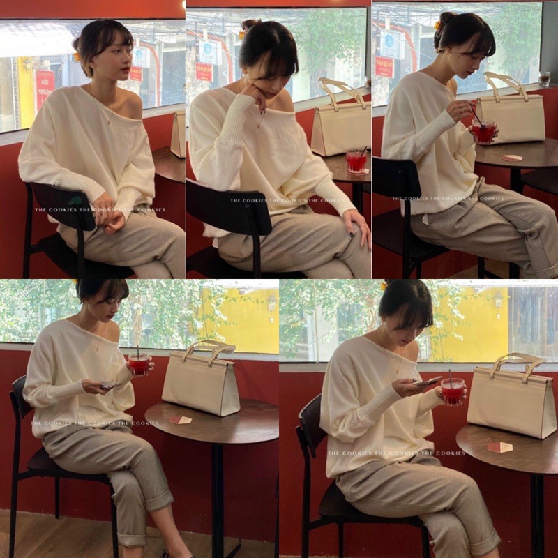 Áo Len lệch vai VITA SWEATER thiết kế dài tay kín đáo sang trọng