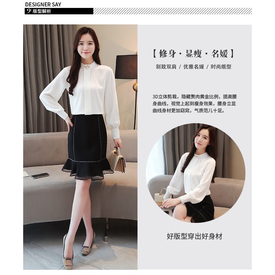 Áo sơ mi công sở ❣️FREESHIP❣️ Áo Kiểu Jammi Đính Ngọc - Hàng thiết kế chuẩn