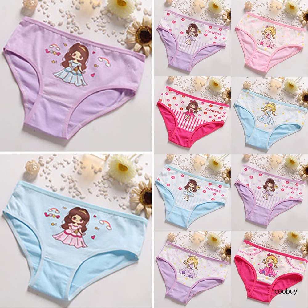 Quần lót của bé gái được làm từ vải cotton mát lạnh Cute Print 2-12 tuổi