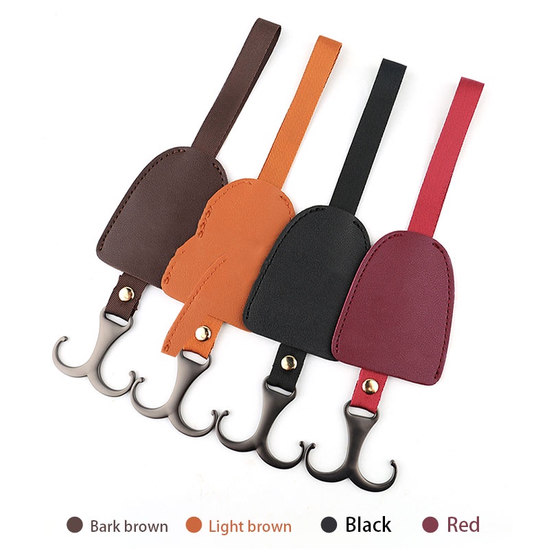 Set 1/2 móc treo đồ SEAMETAL gắn lưng ghế xe hơi bằng da tiện dụng