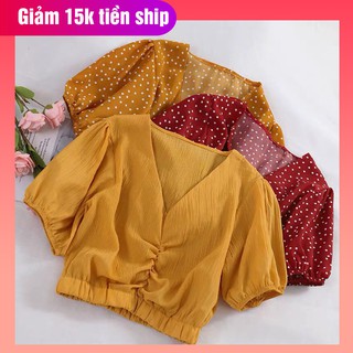 Áo croptop kiểu, áo croptop nữ đẹp chất liệu voan
