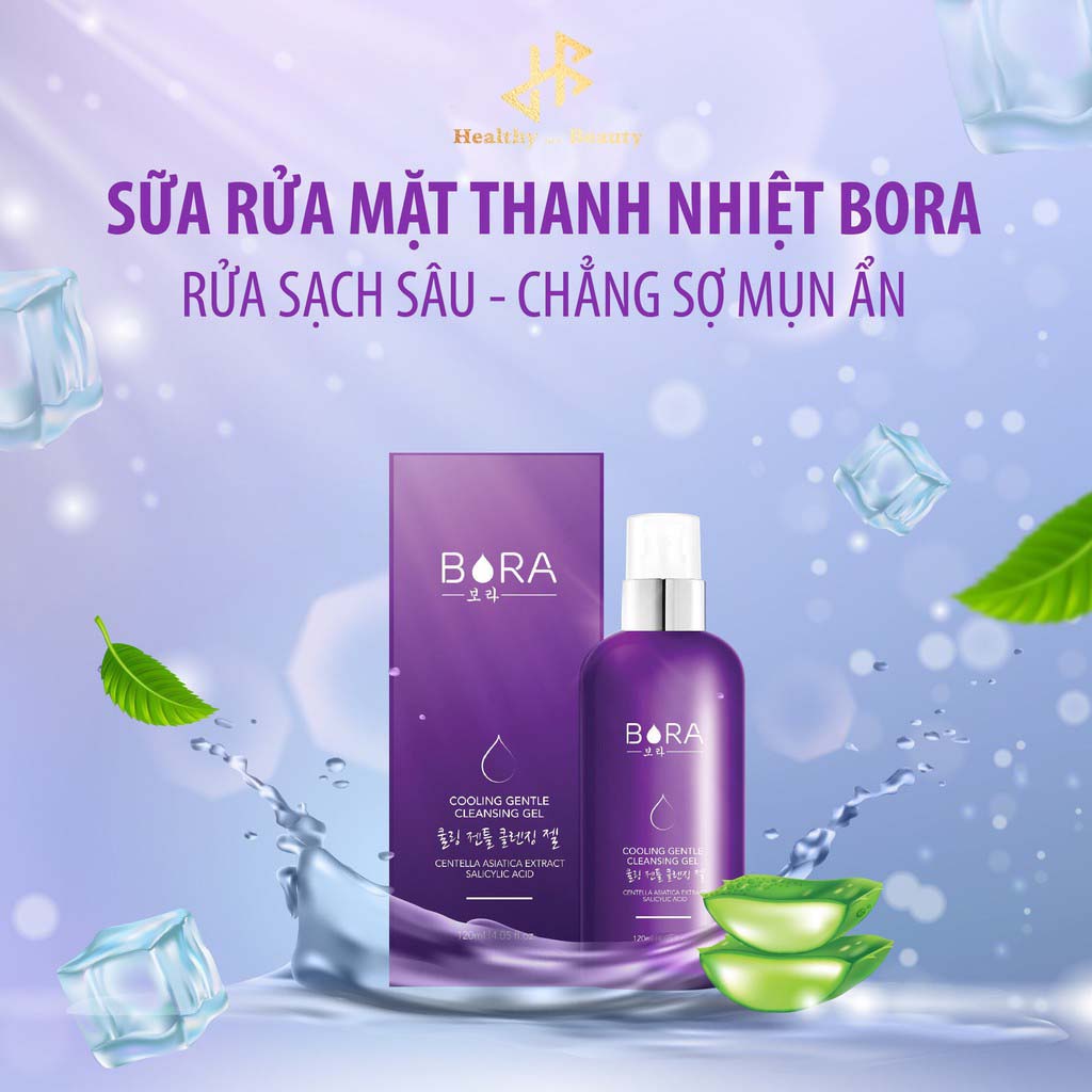 Gel rửa mặt thanh nhiệt Bora Cooling Gentle Cleaning Gel tuýp 120ml
