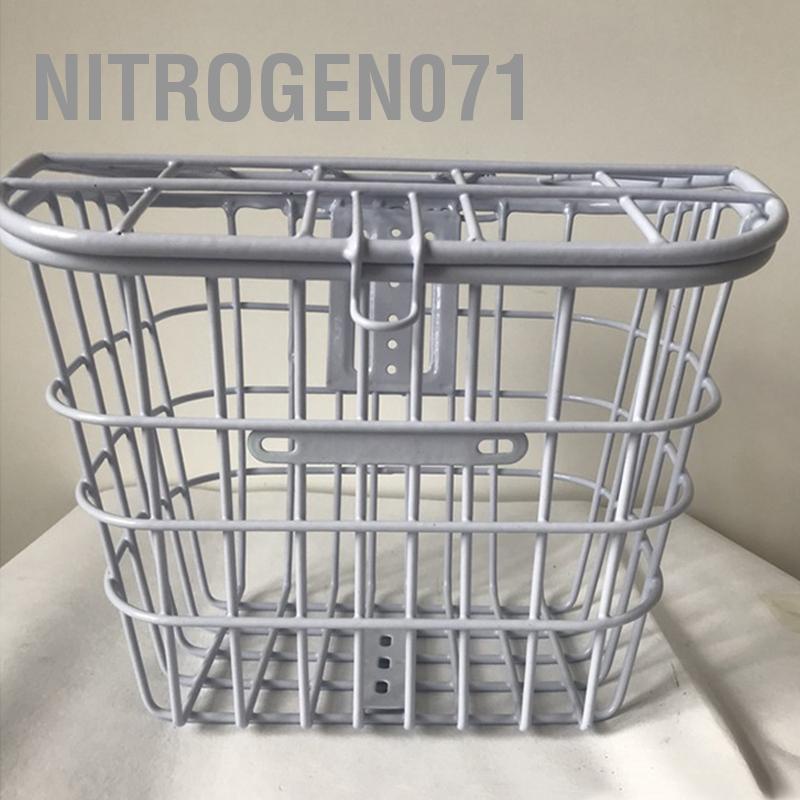Nitrogen071 Giỏ xe đạp điện Tất cả ống kim loại Phía trước và phía sau Màu trắng Treo Trang trí