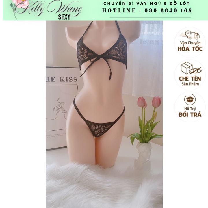Bộ lót lọt khe - Set cosplay ren xuyên thấu gợi cảm