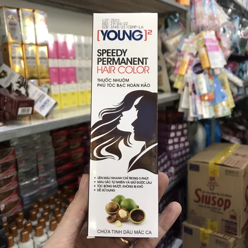 Thuốc Nhuộm Phủ Bạc Young đủ màu 60g x 2 (kèm oxy)