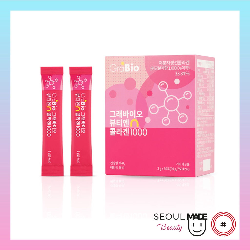 /Date 8/2022/ Bột Collagen làm đẹp da chống lão hóa Grabio Beauty N Collagen 1000_Mỹ phẩm Hàn Quốc chính hãng