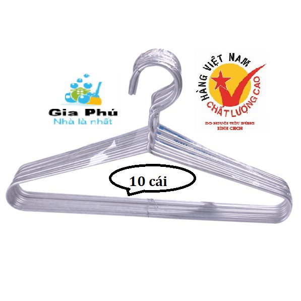 Bộ 10 móc inox quần áo trẻ em loại 1 ( 10 móc / bộ )