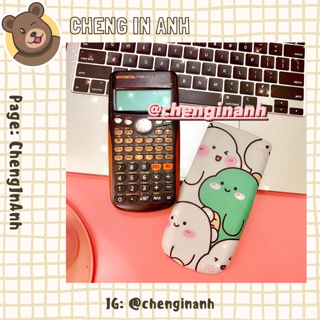 Miếng decal dán máy tính bỏ túi vinacal/casio khủng long cartoon