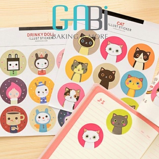 Sticker tròn hình động vật