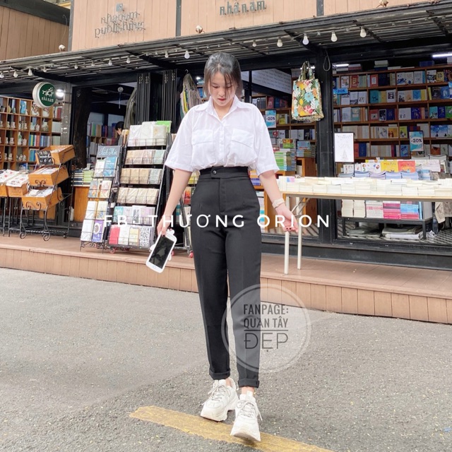 Quần Tây Nữ Mã 36 Ảnh chụp thật 100% Đai cao