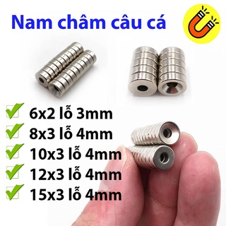 Nam châm câu cá có lỗ nhiều kích thước siêu hút