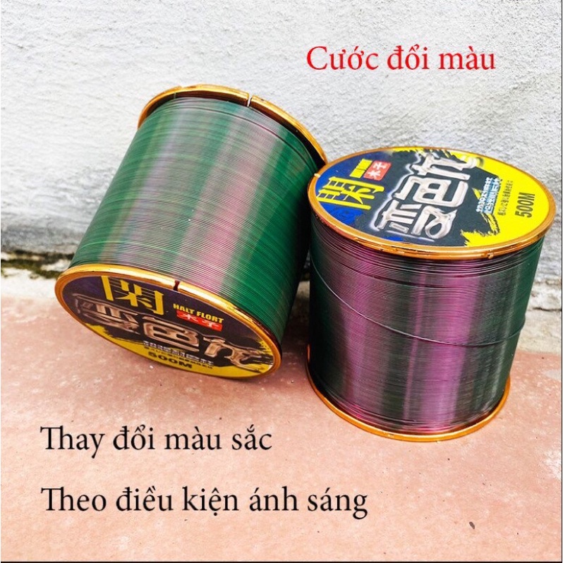 Cước câu cá đổi màu 100% nylon Halt Flort dài 500m loại săn hàng