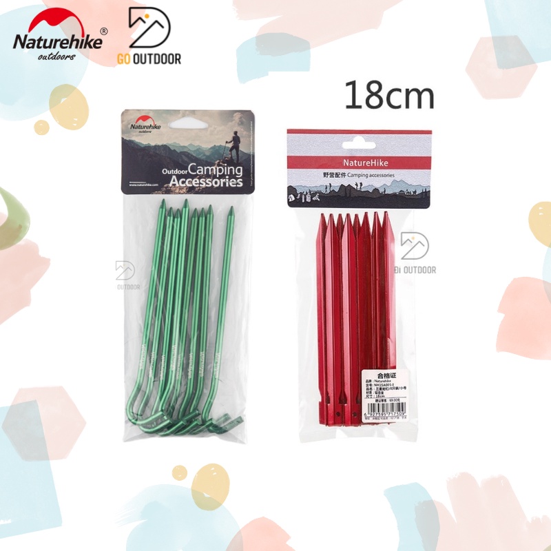 Cây Ghim Lều Naturehike Hợp Kim Nhôm 18cm (Bộ 8 cái)
