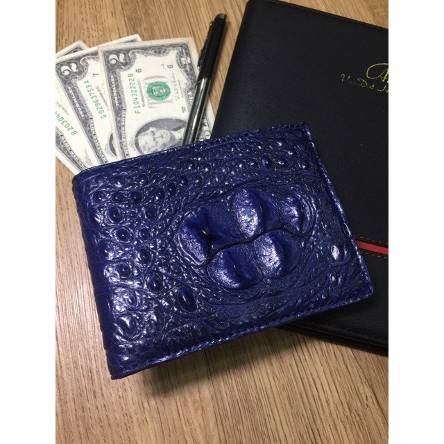 VÍ DA CÁ SẤU GÙ ĐẦU DA THẬT 100%
