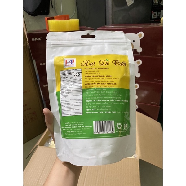 Gói 400gr hạt dẻ cười siêu ngon không tẩy trắng (Đóng hộp hoặc túi zip đẹp)