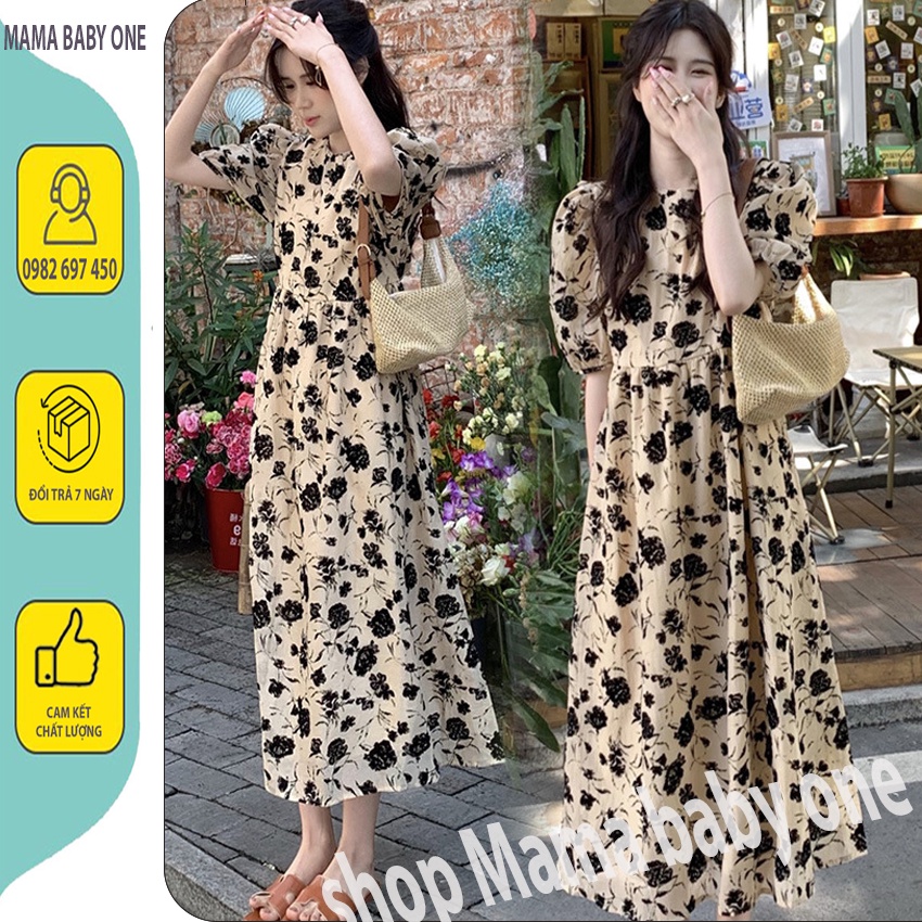 ĐẦM BẦU TIỂU THƯ-VÁY BẦU DÁNG BABAY DOLL HOA TAY PHỒNG DÁNG XÒE THỜI TRANG HÀN QUỐC...