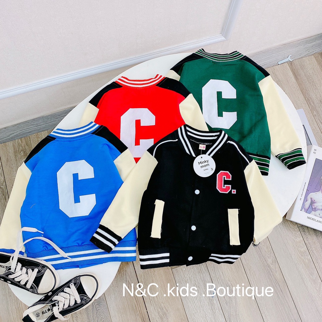 Áo khoác bomber da cá cho bé từ 8-17kg