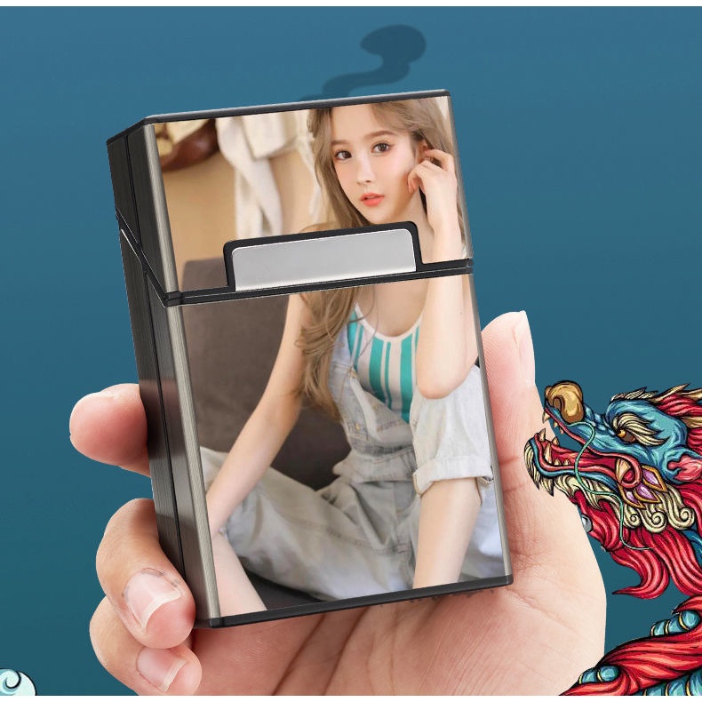 Bộ 20 Hộp Đựng Thuốc Lá Nắp Gập Chống Áp Lực Chống Ẩm Bằng Hợp Kim Nhôm Mềm Mại In Họa Tiết Màu Sắc Sáng Tạo Ốp