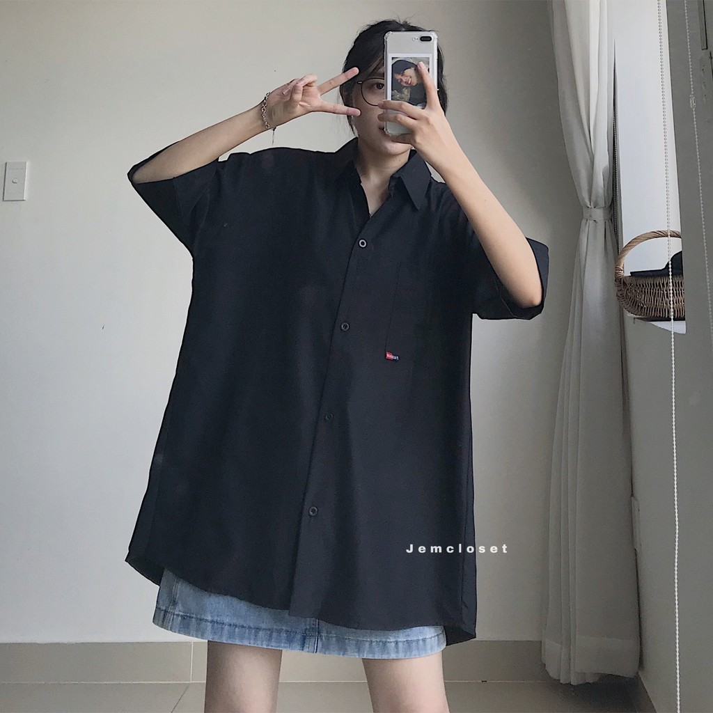 [Mã FATHANG5 giảm 10K đơn 50K] Áo sơ mi 1 túi tay ngắn - 1603 ( Jem Closet )