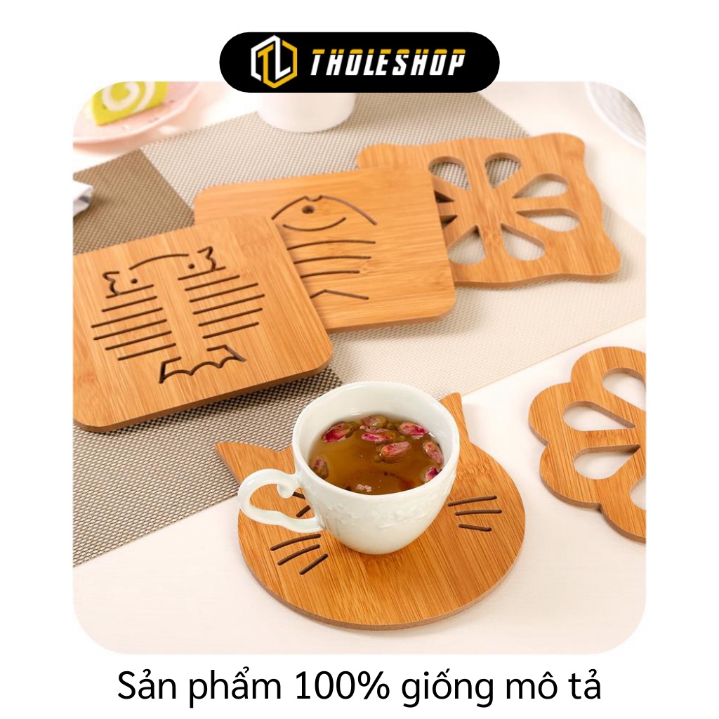 Đế Lót Ly - Rế Lót Ly, Chén Bằng Gỗ Dày Nhiều Hoạ Tiết, Cách Nhiệt Tốt 5723