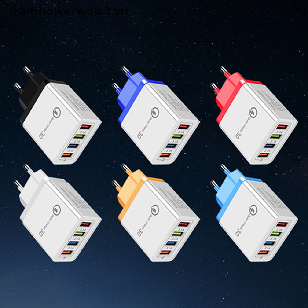 Củ sạc nhanh gắn tường 4 cổng usb QC 3.0
