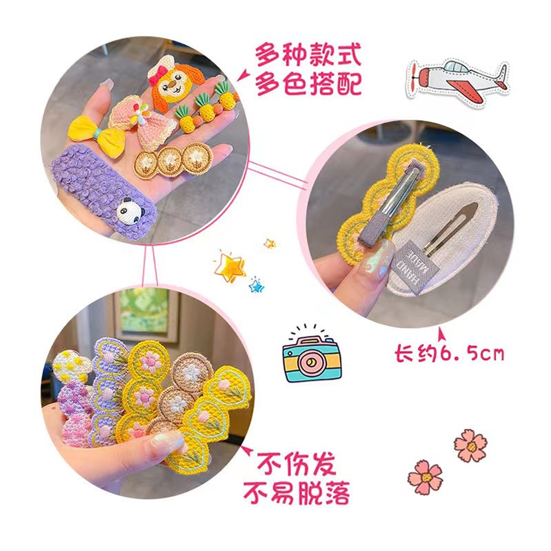 Set 5 Kẹp Tóc Hình Hoạt Hình Dễ Thương Cho Bé Gái