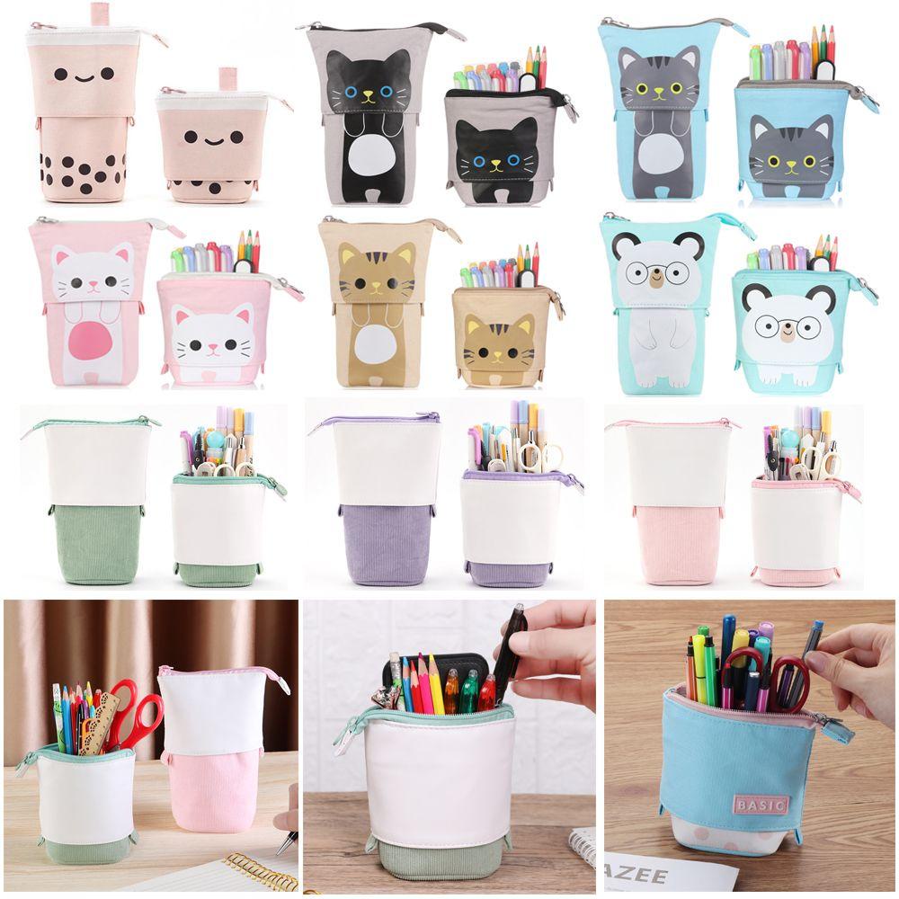 UUMIR Túi Đựng Bút Bằng Vải Canvas Cỡ Lớn Có Khóa Kéo Thời Trang